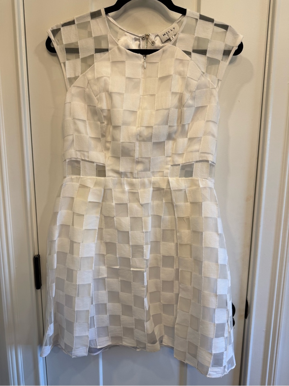 Milly White Check A-Line Dress